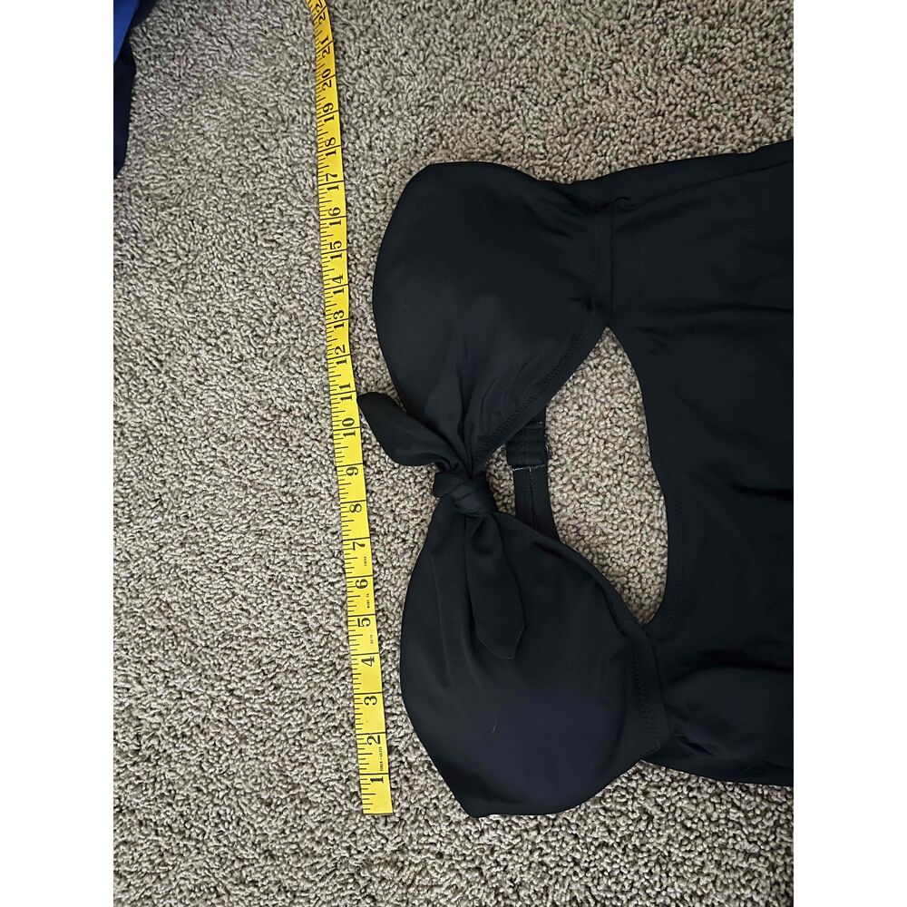 Cupshe Black Knot Detail Cut-Out One-Piece Swimwear Women Size XL Long - Picture 3 of 5
